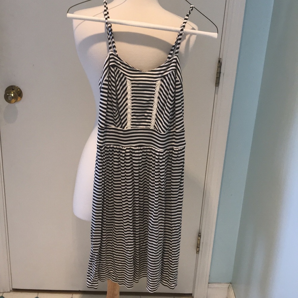 black and white striped dress